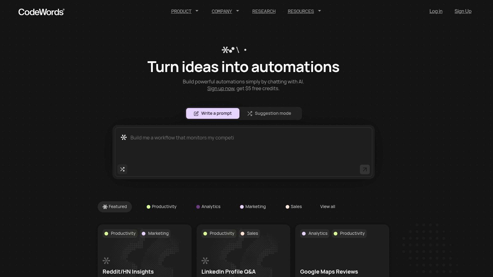 CodeWords automation builder interface