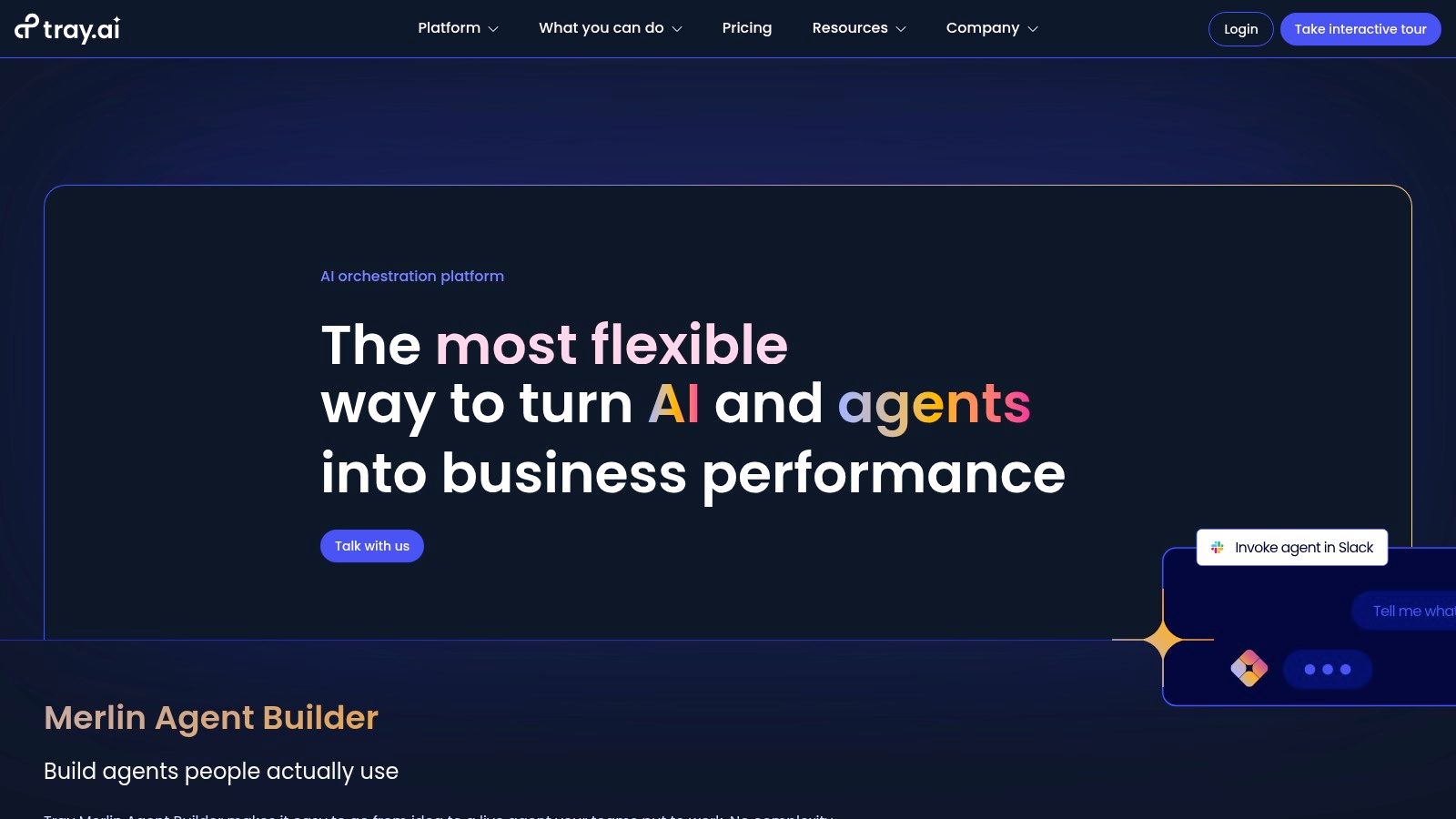 Tray.io workflow builder interface