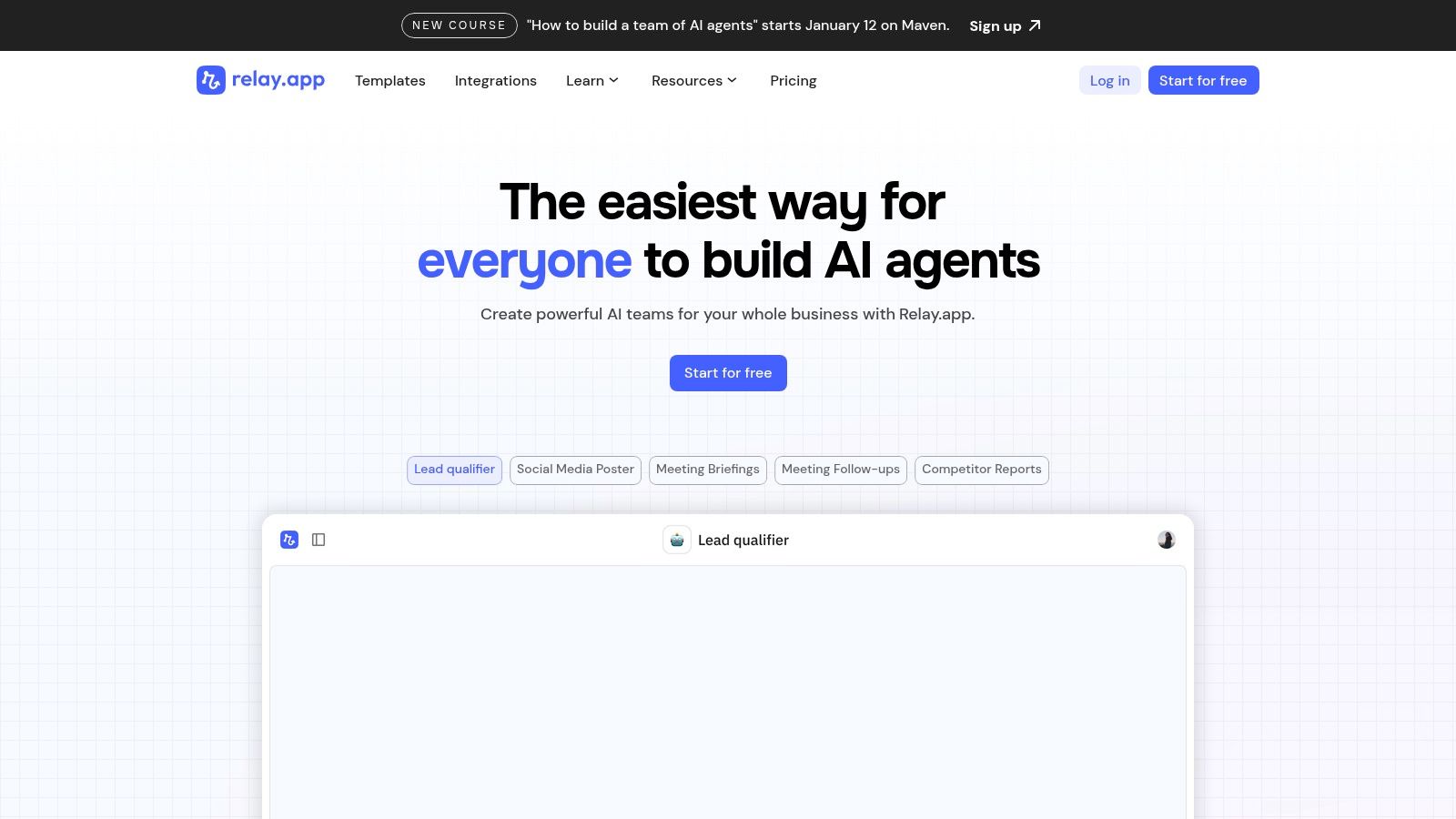 Relay.app workflow builder with AI and human steps