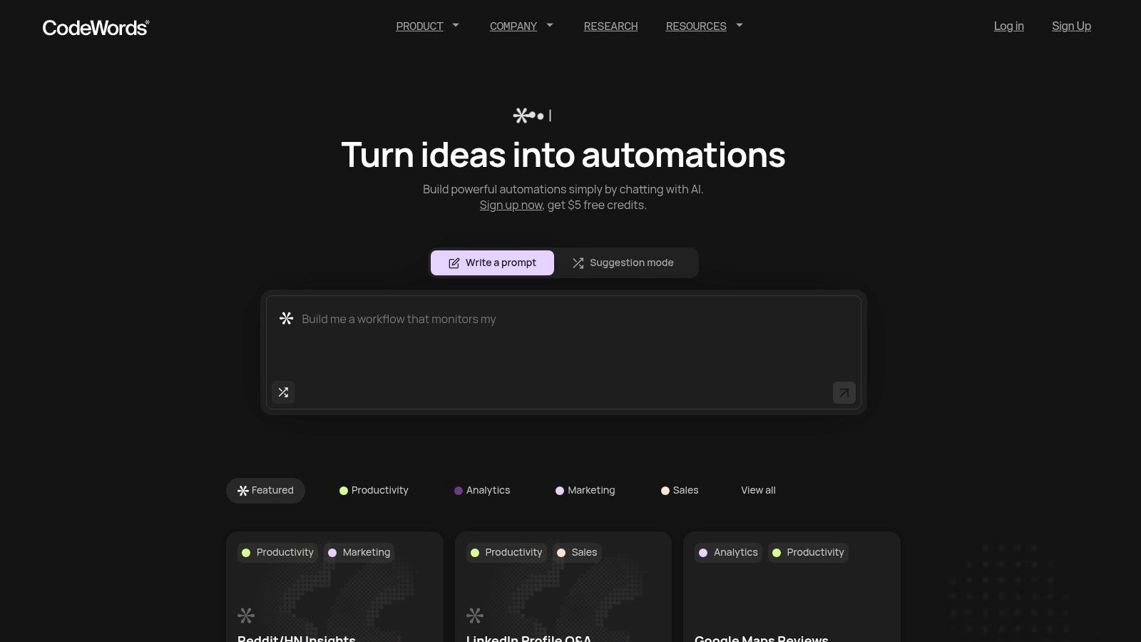 CodeWords AI assistant building an automation from a single prompt.