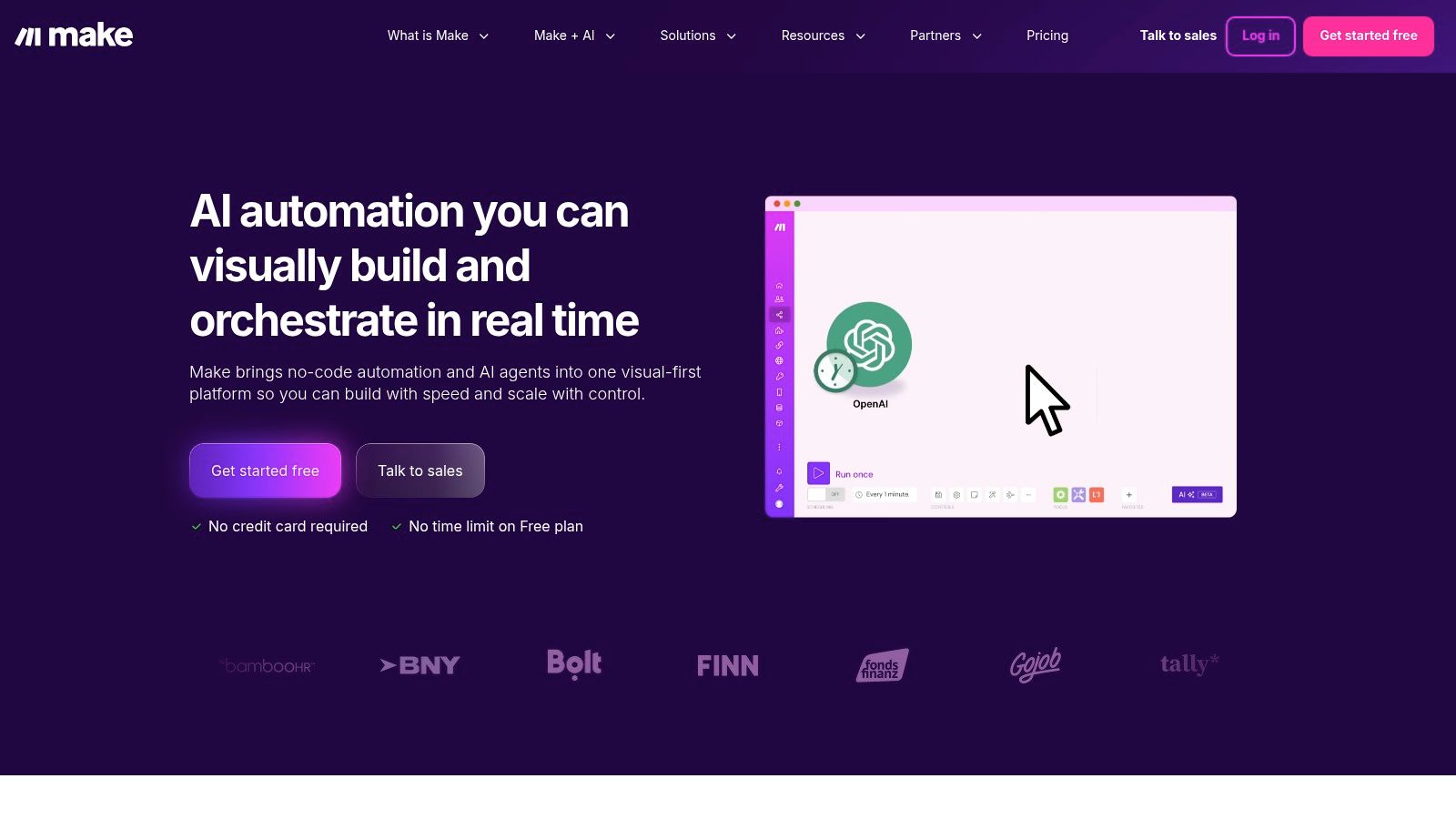 A visual representation of Make's scenario builder, a key feature of this automation tool